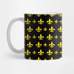 Black and Gold Fleur de Lis Pattern Mug